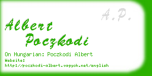 albert poczkodi business card